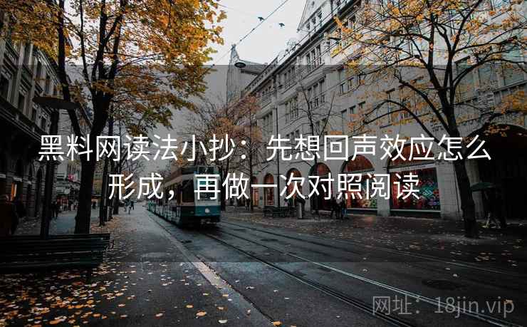 黑料网读法小抄：先想回声效应怎么形成，再做一次对照阅读